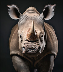 Fotografía de Rinoceronte herbívoro con cuerno mamífero de india en la naturaleza en vida salvaje. Sin gente