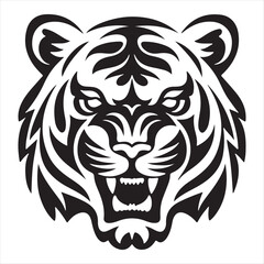 Tiger face silhouettes vector illustration