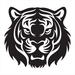 Tiger face silhouettes vector illustration