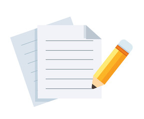 simple document icon. paper sheet and pencil 