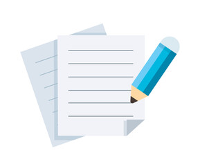 simple document icon. paper sheet and pencil 