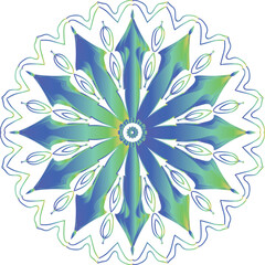 Circular flower mandala pattern for Henna, Mehndi, and Decoration. Decorative ornament in ethnic oriental style. Outline doodle hand draw vector illustration