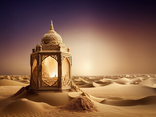 Ramadan Kareem Lantern sand sculpture