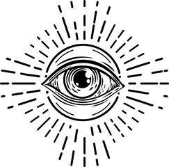 Providence seeing eye, witchcraft magic symbol