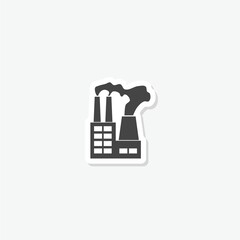 Factory icon isolated on gray background