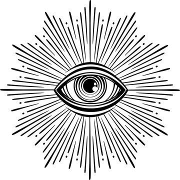 Providence illuminati eye, tattoo secret amulet