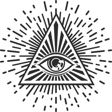 Magic eye in triangle shape evil protection amulet