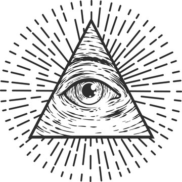 Magic eye in pyramid shape evil protection amulet