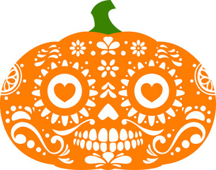 Halloween pumpkin Mexican sugar candy with eyes