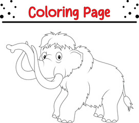Mammoth coloring page for kids