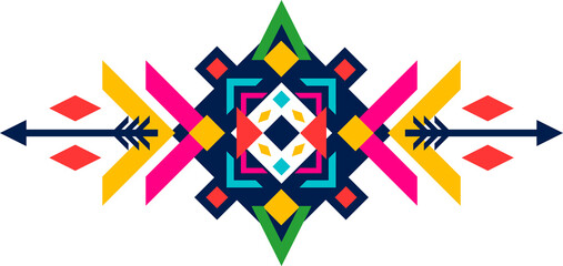 Aztec style ornamental simple geometric logo
