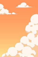 背景素材_夕焼けと入道雲