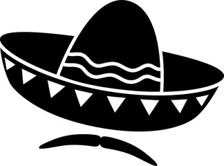 Mariachi musician sombrero hat and moustache icon
