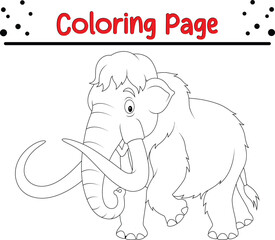 Mammoth coloring page for kids