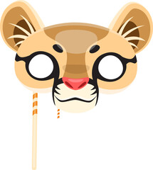 Gepard funny wild cat face carnival party mask © Vector Tradition
