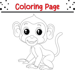 cute baby monkey Coloring page