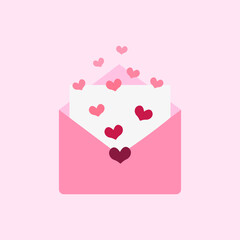 Fototapeta na wymiar envelope with hearts