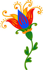 Cartoon mexican flower marigold cempasuchil plant