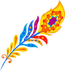 Fototapeta na wymiar Cinco de Mayo decor icon, Thanksgiving day feather