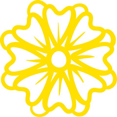 Bright creative decorative floral plant silhouette