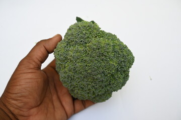 Broccoli Isolated on white background. Its other names Brassica oleracea var italica. This is an...