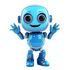Obraz na płótnie Canvas Blue Android robot on transparent background PNG