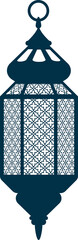 Eid mubarak lamp, islamic lantern silhouette icon