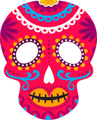 Day of the Dead symbol mexican skull with flowers