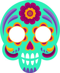 Skull death holiday decor sugar candy calavera