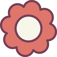 Cute flower doodle element vector