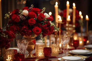 flower decorations on the dining table