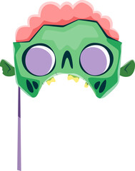 Zombie monster with fangs, dracula Halloween mask