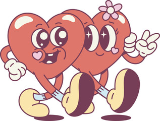 Cute heart chraracter element vector