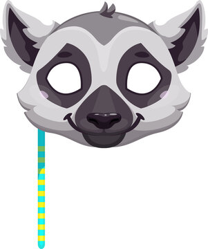 Lemur animal face mask, carnival costume