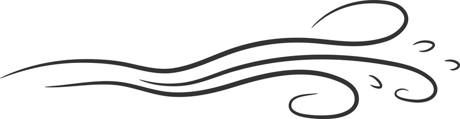 Doodle wind motion, air blow, swirl element