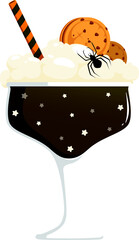 Halloween cocktail with cream, refreshing drink