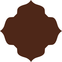 Mosque gate shape brown silhouette icon