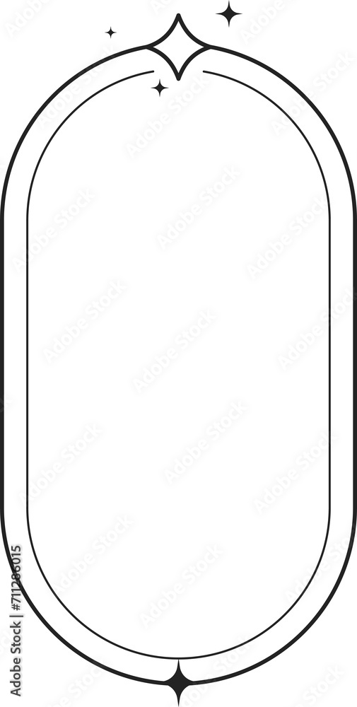 Poster bohemian line frame with star twinkle and sparkle