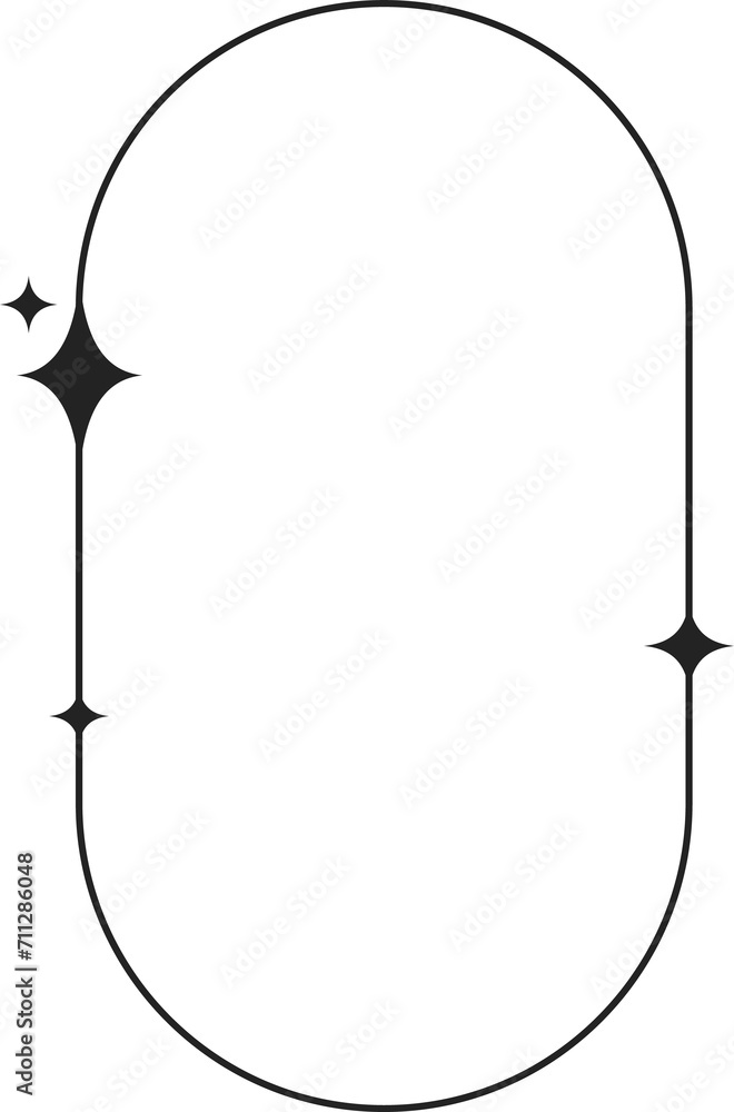 Poster bohemian line frame with star twinkle and sparkle