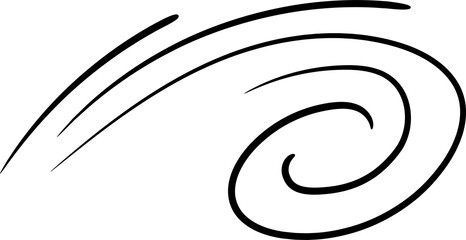 Blowing wind effect, air motion doodle line