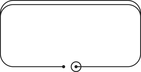 Minimal rectangle line frame with dots and circle