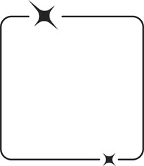 Think line square frame with sparkle stars