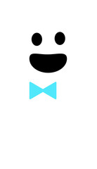 Kawaii flying boy ghost with bowtie