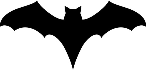 Bat silhouette, black shape of scary bird