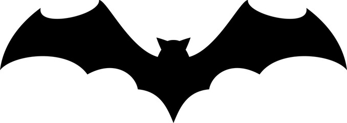 Halloween bat with spread wings silhouette - obrazy, fototapety, plakaty