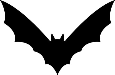 Flying Halloween bat silhouette, creepy animal