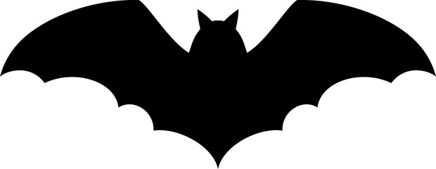 Bat silhouette, black Halloween bird