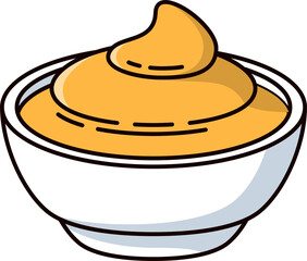 Sauce with cheese flavor served in bowl