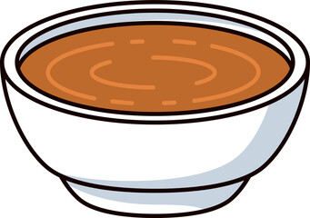 Caramel sweet sauce in dip bowl icon