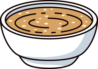 Sesame sauce in dipping bowl, tahini or tahina